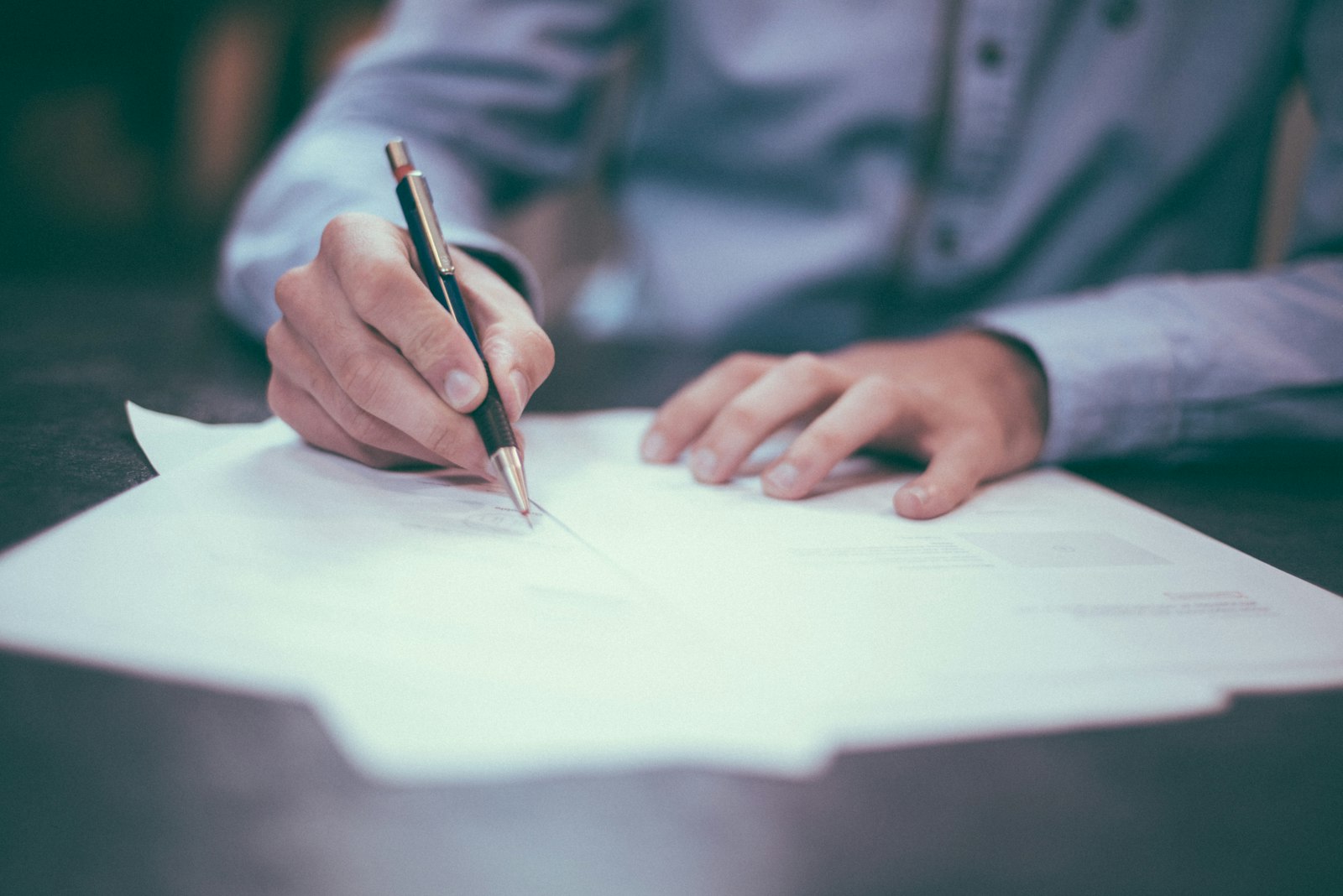 A signature going onto a routed approval form